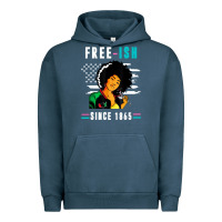 Pigment Midnight Navy juneteenth free ish since 1865 black Urban Hoodie - artisFamous
