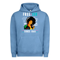 Pigment Pebble Blue juneteenth free ish since 1865 black Urban Hoodie - artisFamous