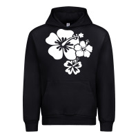 Black hawaiian flower Urban Hoodie - artisFamous