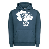 Pigment Midnight Navy hawaiian flower Urban Hoodie - artisFamous