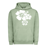 Pigment Oil Green hawaiian flower Urban Hoodie - artisFamous