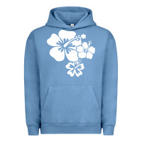 Pigment Pebble Blue hawaiian flower Urban Hoodie - artisFamous