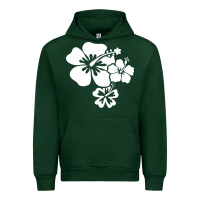 Forest Green hawaiian flower Urban Hoodie - artisFamous