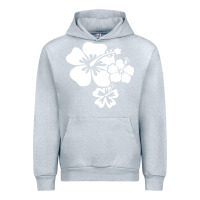 Heather Grey hawaiian flower Urban Hoodie - artisFamous