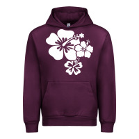 Mauve Wine hawaiian flower Urban Hoodie - artisFamous