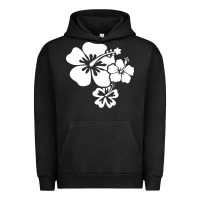 Pigment Black hawaiian flower Urban Hoodie - artisFamous