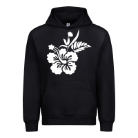Black hawaiian flower Urban Hoodie - artisFamous
