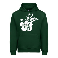 Forest Green hawaiian flower Urban Hoodie - artisFamous