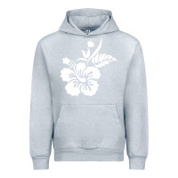 Heather Grey hawaiian flower Urban Hoodie - artisFamous