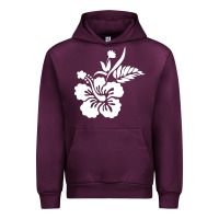 Mauve Wine hawaiian flower Urban Hoodie - artisFamous