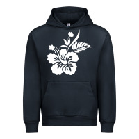 Navy hawaiian flower Urban Hoodie - artisFamous