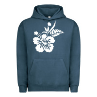 Pigment Midnight Navy hawaiian flower Urban Hoodie - artisFamous