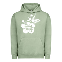 Pigment Oil Green hawaiian flower Urban Hoodie - artisFamous