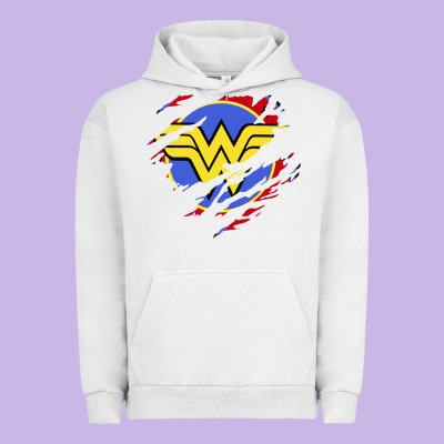 Tear Off Wonder Woman Shield Urban Hoodie Designed By Artisfamous