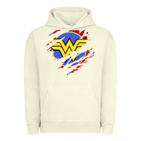 Pigment Pistachio tear off wonder woman shield Urban Hoodie - artisFamous