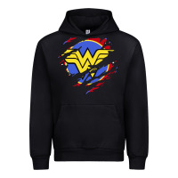Black tear off wonder woman shield Urban Hoodie - artisFamous