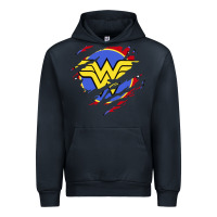 Navy tear off wonder woman shield Urban Hoodie - artisFamous