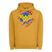 Pigment Peanut Butter tear off wonder woman shield Urban Hoodie - artisFamous