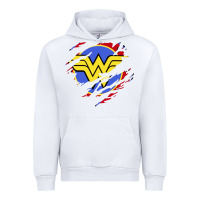 White tear off wonder woman shield Urban Hoodie - artisFamous
