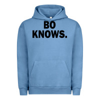 Pigment Pebble Blue bo knows (black text) Urban Hoodie - artisFamous