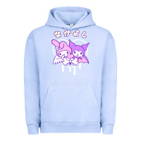 Pigment Grape Ice melody and kuromi heart Urban Hoodie - artisFamous