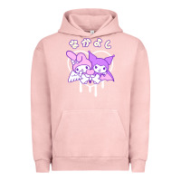 Pigment Salmon melody and kuromi heart Urban Hoodie - artisFamous