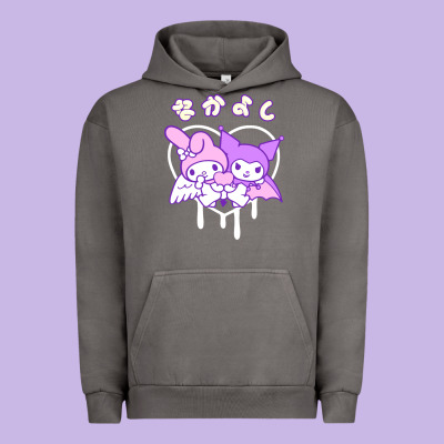 Melody And Kuromi Heart Urban Hoodie Designed By Artisfamous