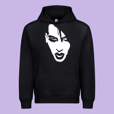 Marilyn Manson Face Urban Hoodie Designed By Artisfamous