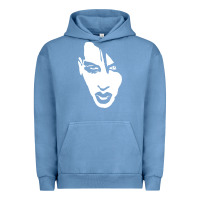 Pigment Pebble Blue marilyn manson face Urban Hoodie - artisFamous