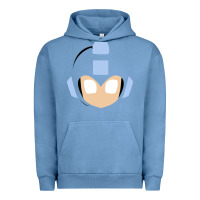 Pigment Pebble Blue mega man retro video game face Urban Hoodie - artisFamous