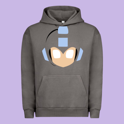 Mega Man Retro Video Game Face Urban Hoodie Designed By Artisfamous