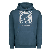 Pigment Midnight Navy cosmonaut – retro soviet space race Urban Hoodie - artisFamous