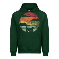 Forest Green cat retro vintage style Urban Hoodie - artisFamous