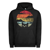 Pigment Black cat retro vintage style Urban Hoodie - artisFamous