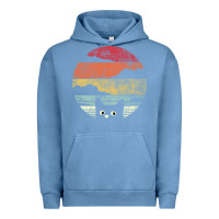 Pigment Pebble Blue cat retro vintage style Urban Hoodie - artisFamous