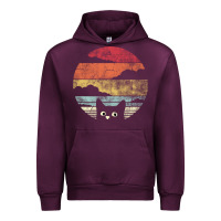 Mauve Wine cat retro vintage style Urban Hoodie - artisFamous