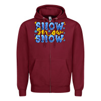 Burgundy snow snow snow with sparkle Zipper Hoodie - AdoDesignShop