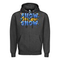 Charcoal Heather snow snow snow with sparkle Zipper Hoodie - AdoDesignShop