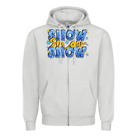 Snow Snow Snow With Sparkle Zipper Hoodie | Teevron