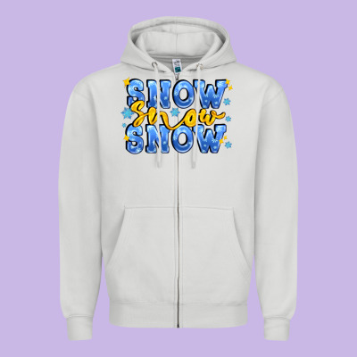 Snow Snow Snow With Sparkle Zipper Hoodie Designed By Adodesignshop