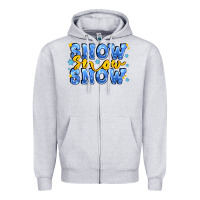 Heather Grey snow snow snow with sparkle Zipper Hoodie - AdoDesignShop