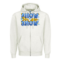 Oatmeal Heather snow snow snow with sparkle Zipper Hoodie - AdoDesignShop