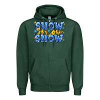Sports Green snow snow snow with sparkle Zipper Hoodie - AdoDesignShop