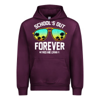 Mauve Wine school out forever retired teacher retro summer Urban Hoodie - artisFamous