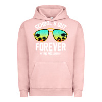 Pigment Salmon school out forever retired teacher retro summer Urban Hoodie - artisFamous