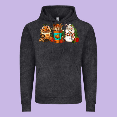 Halloween Thanksgiving Christmas Coffee Cups Vintage Hoodie Designed By Fadigitalartstudio