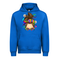 Cobalt messy bun tie dye Urban Hoodie - RanaPortraitStore