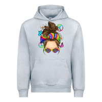 Heather Grey messy bun tie dye Urban Hoodie - RanaPortraitStore