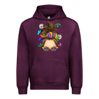Mauve Wine messy bun tie dye Urban Hoodie - RanaPortraitStore