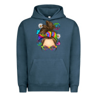 Pigment Midnight Navy messy bun tie dye Urban Hoodie - RanaPortraitStore